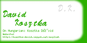 david kosztka business card